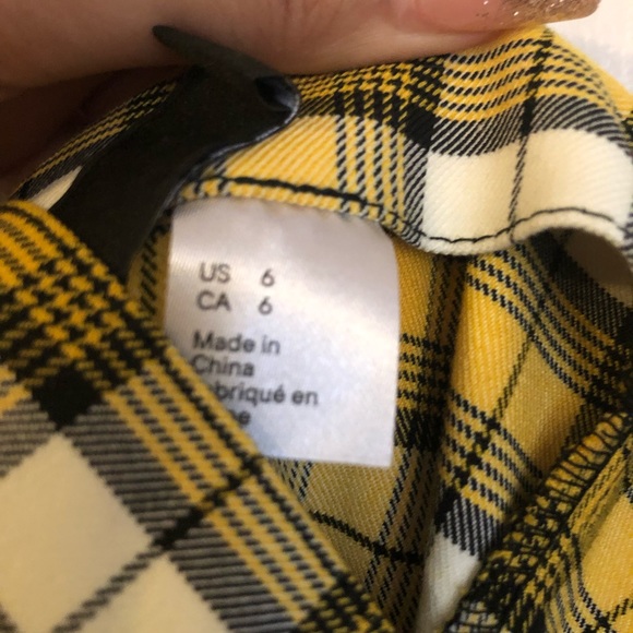 yellow plaid dress h&m